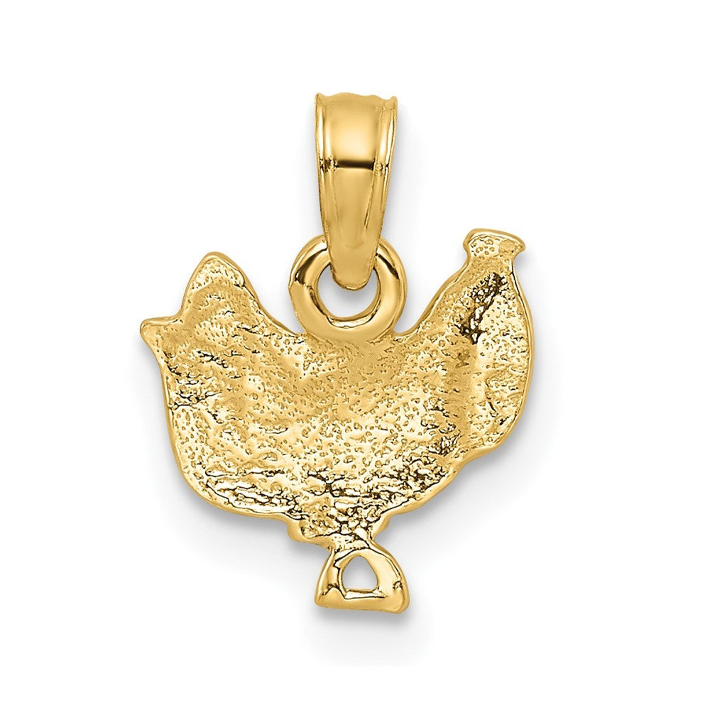 14k Yellow Gold with White Rhodium Saddle Pendant