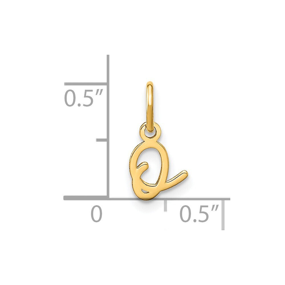 14k Yellow Gold Upper case Letter O Initial Charm Pendant for Women