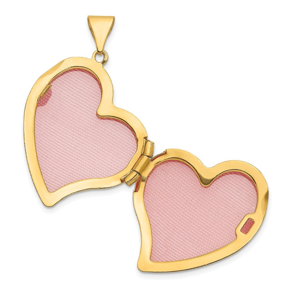 14k Yellow Gold Fancy 20mm Heart Locket