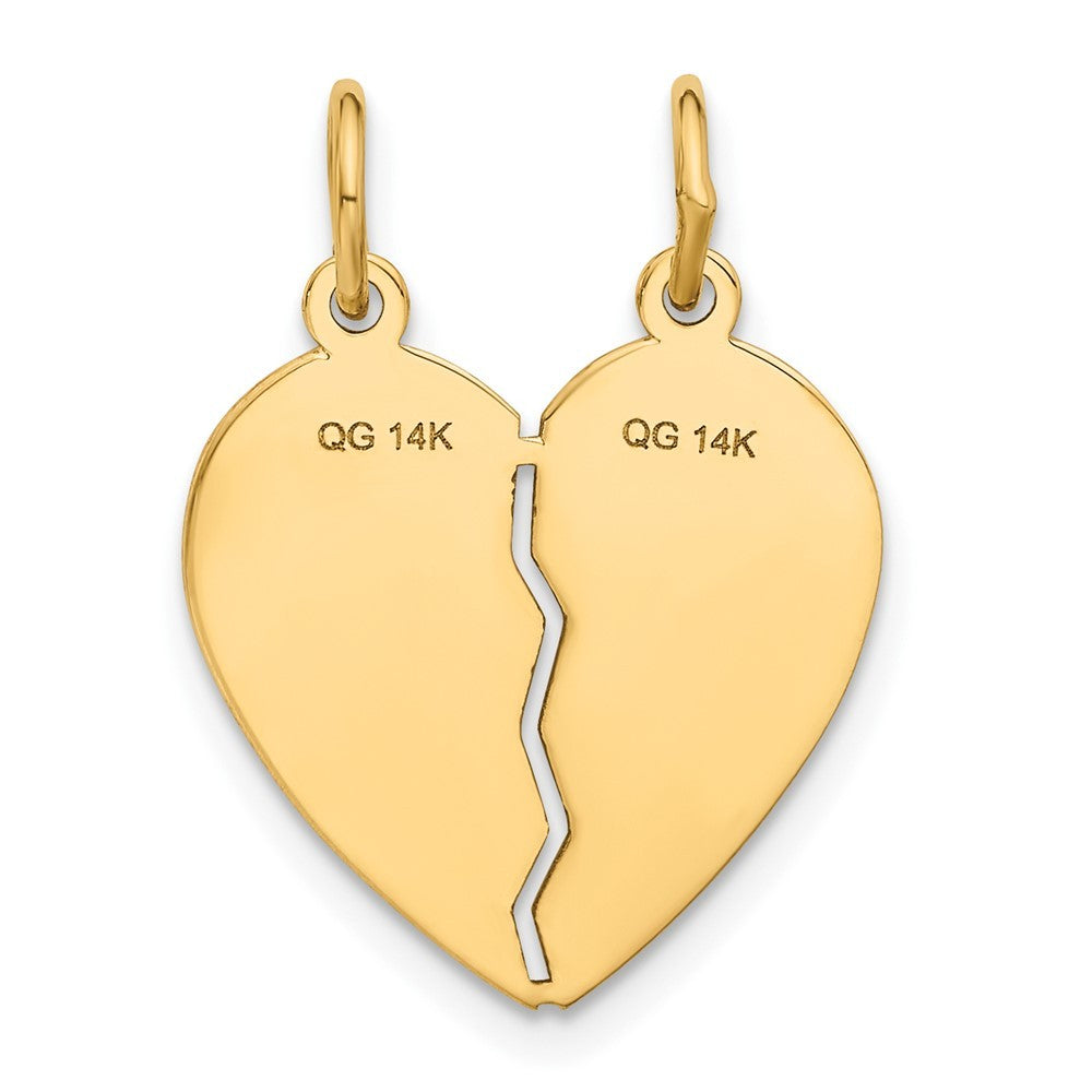 14k Yellow Gold Best Sister Break-apart Charm Pendant