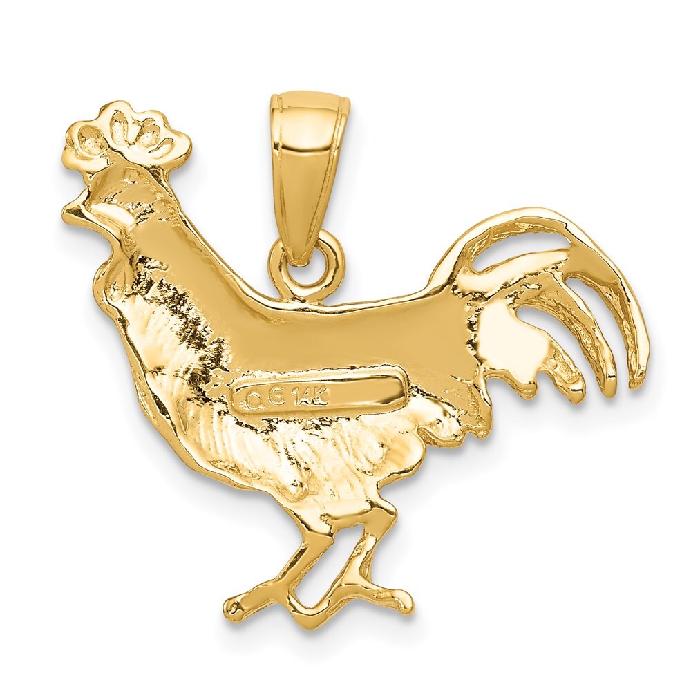14k Yellow Gold Rooster Pendant for Women