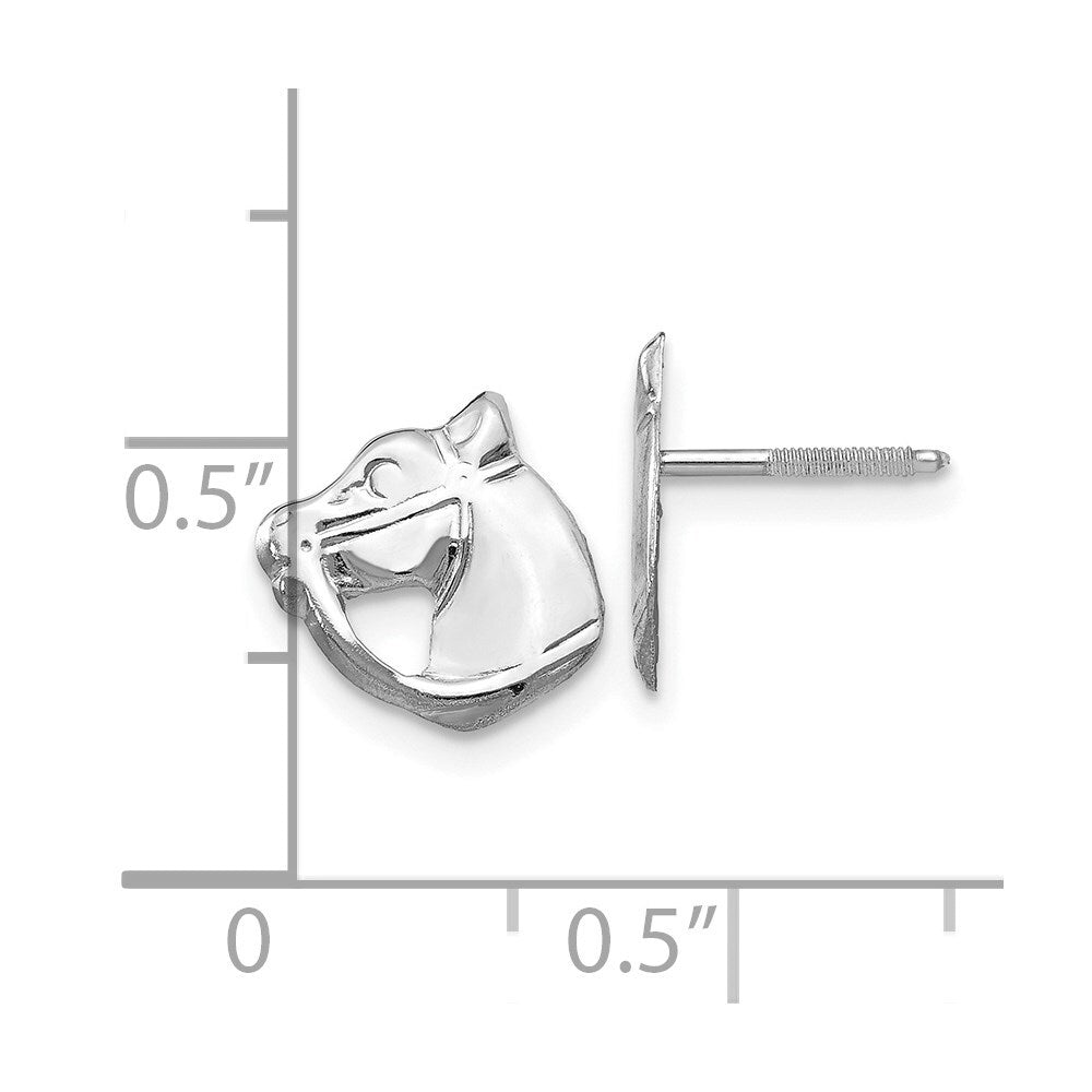 14kw Screwback Horse Stud Earrings
