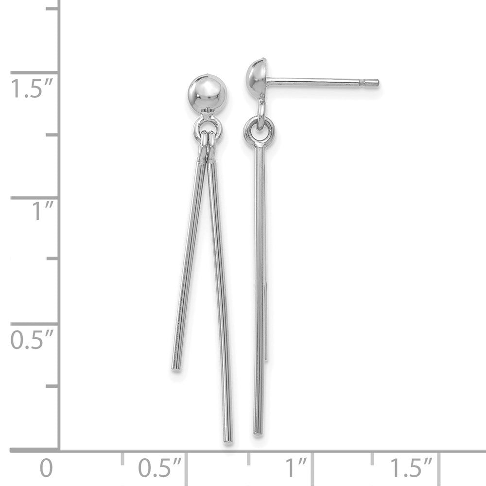14k White Gold Polished Dangle Earrings