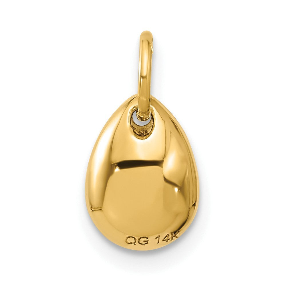 14k Yellow Gold Fancy Avocado With Green Epoxy