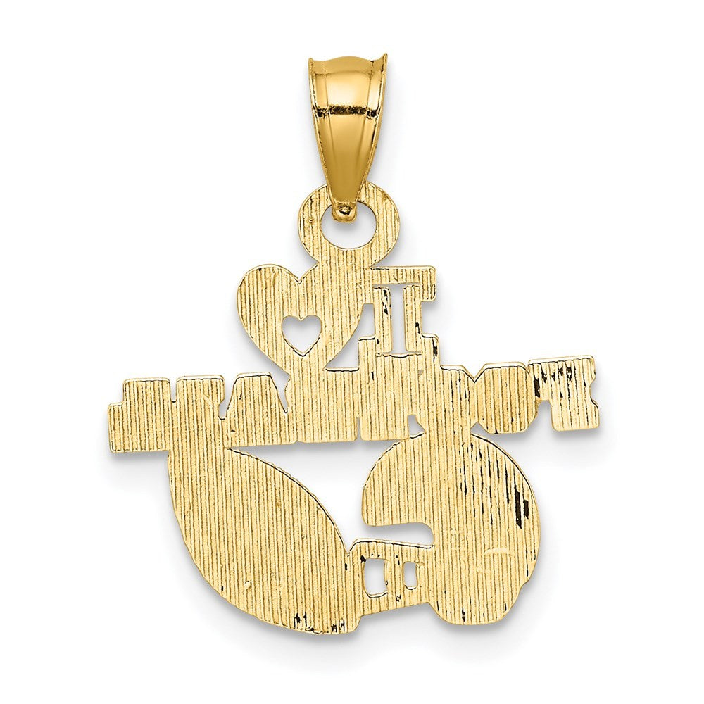 14k Yellow Gold I HEART FOOTBALL Charm