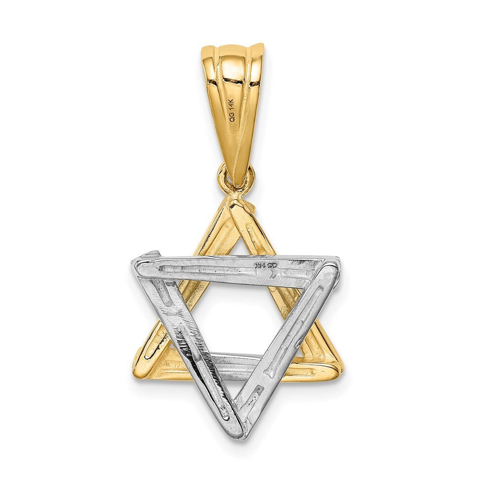 14k Two-tone Gold Star of David Pendant for Women