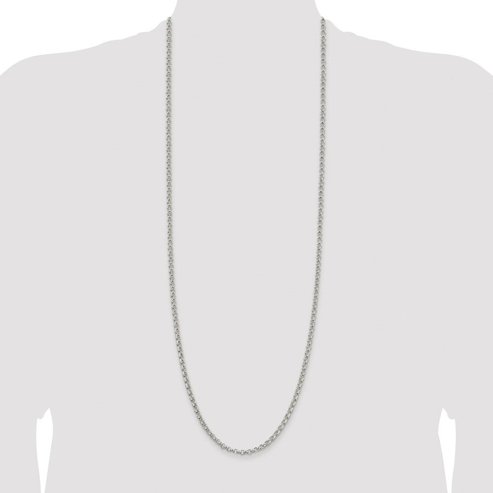 Sterling Silver Rhodium-plated 4mm Rolo Chain