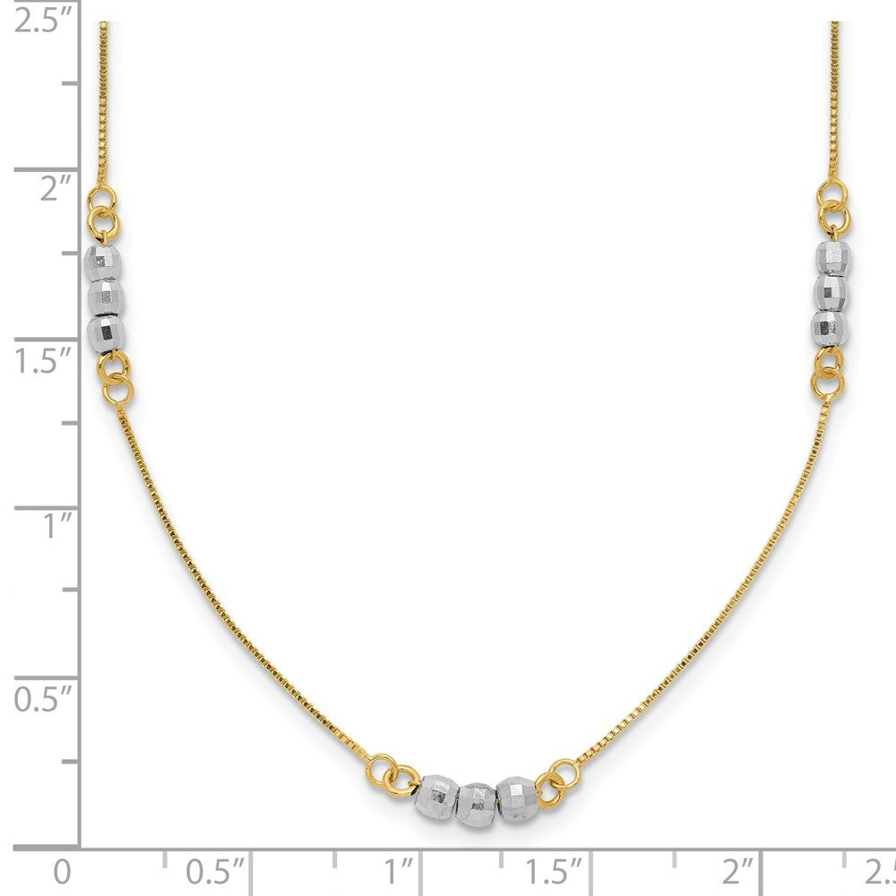 14K Two-tone Gold Mirror Beaded Necklace
