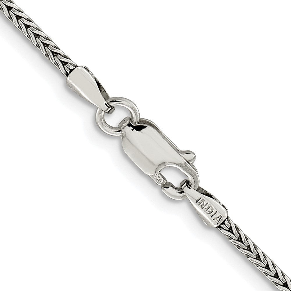 Sterling Silver Rhodium-plated 2mm Diamond-cut Round Franco Chain Necklace