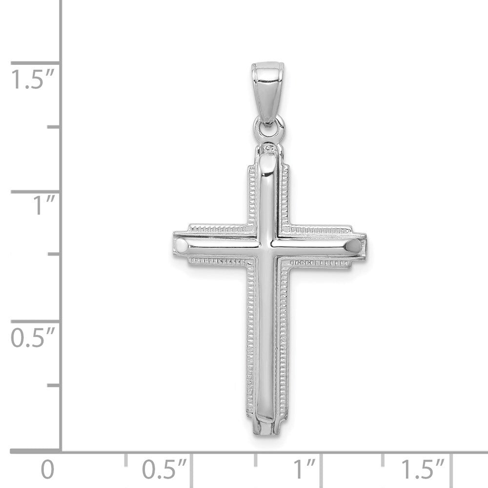 14k White Gold Polished Cross Pendant for Women