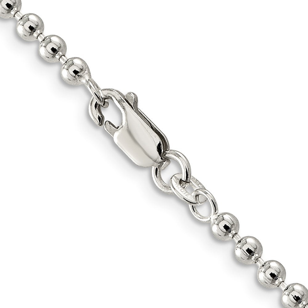 Sterling Silver 3mm Beaded Chain Necklace
