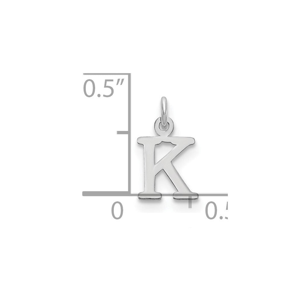 14k White Gold Cutout Letter K Initial Pendant for Women