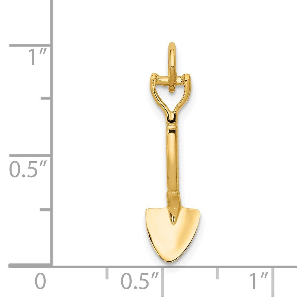 14k Yellow Gold 3-D Spade Charm Pendant for Women
