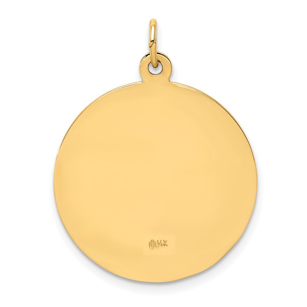 14k Yellow Gold Solid Polished Satin Medium Round St. Jude Thaddeus Medal