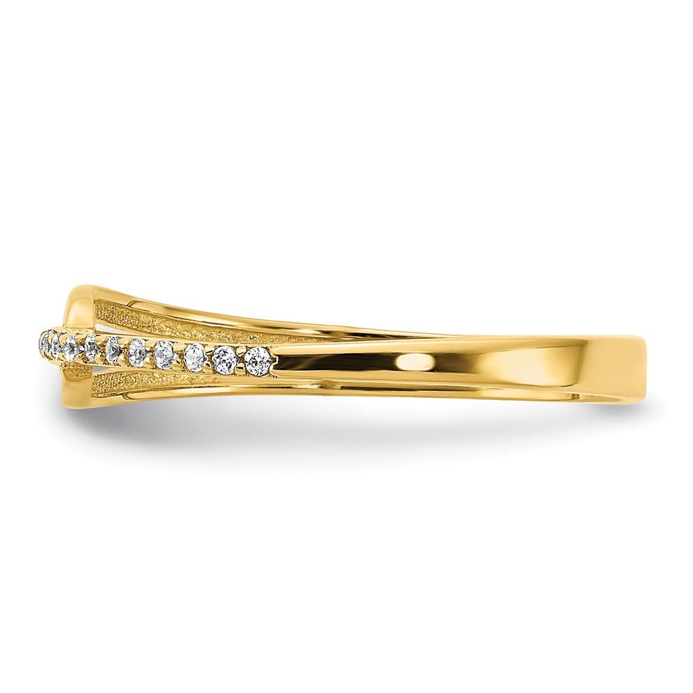 14k Yellow Gold Polished Fancy CZ Ring