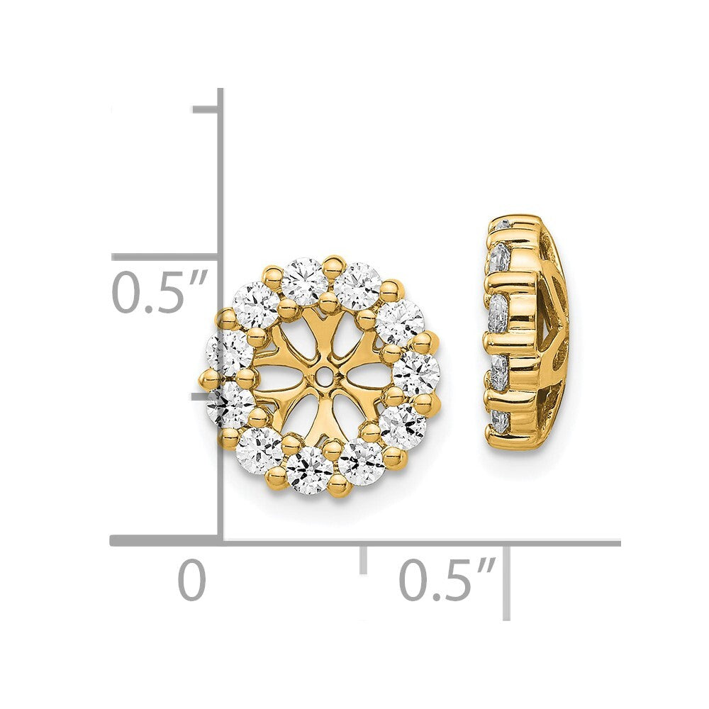 14k Yellow Gold Diamond Earring Jackets