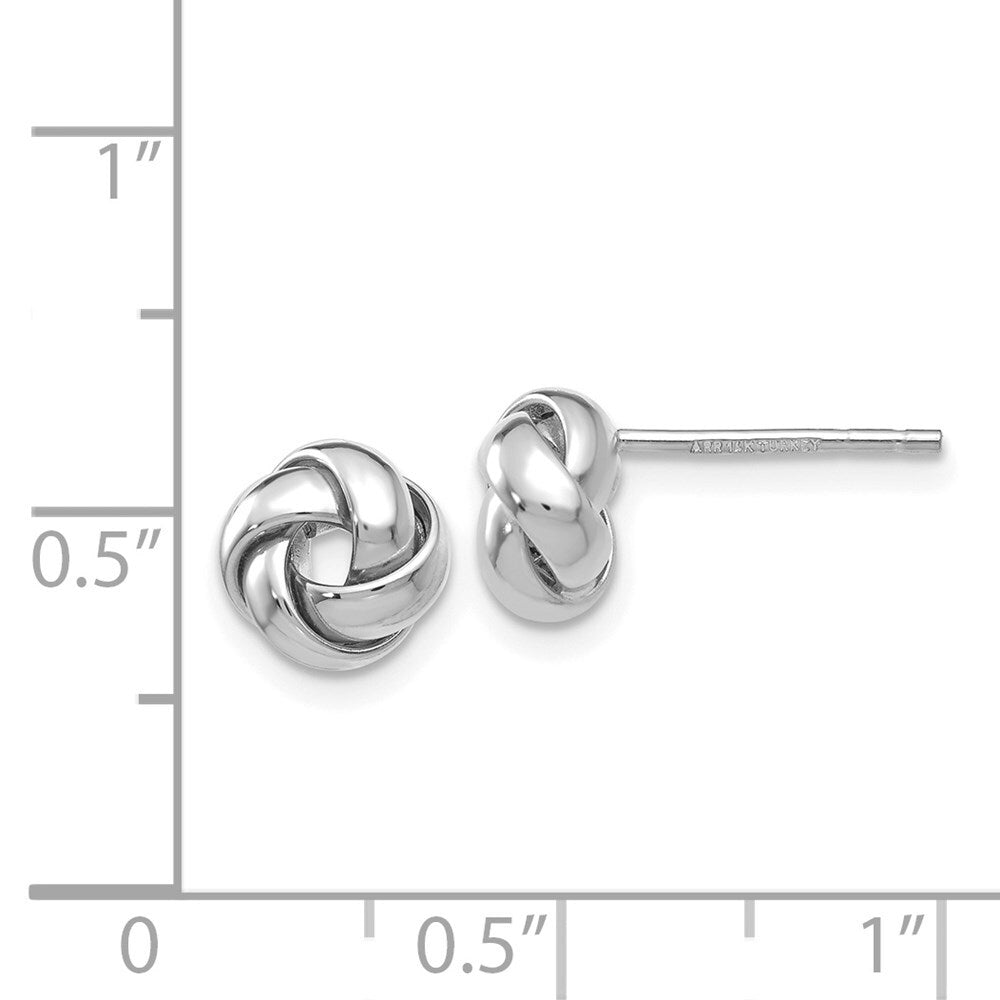 14k White Gold Polished Knot Stud Earrings Gift for Women