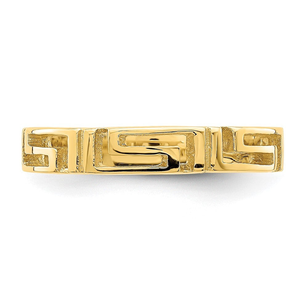 14K Yellow Gold Cut-Out Greek Key Band Size 7