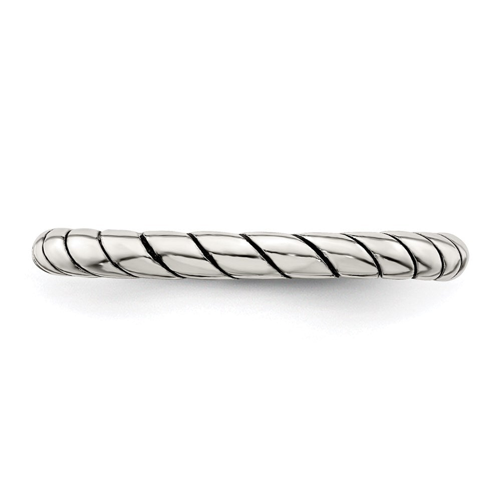Sterling Silver Stackable Twist Ring