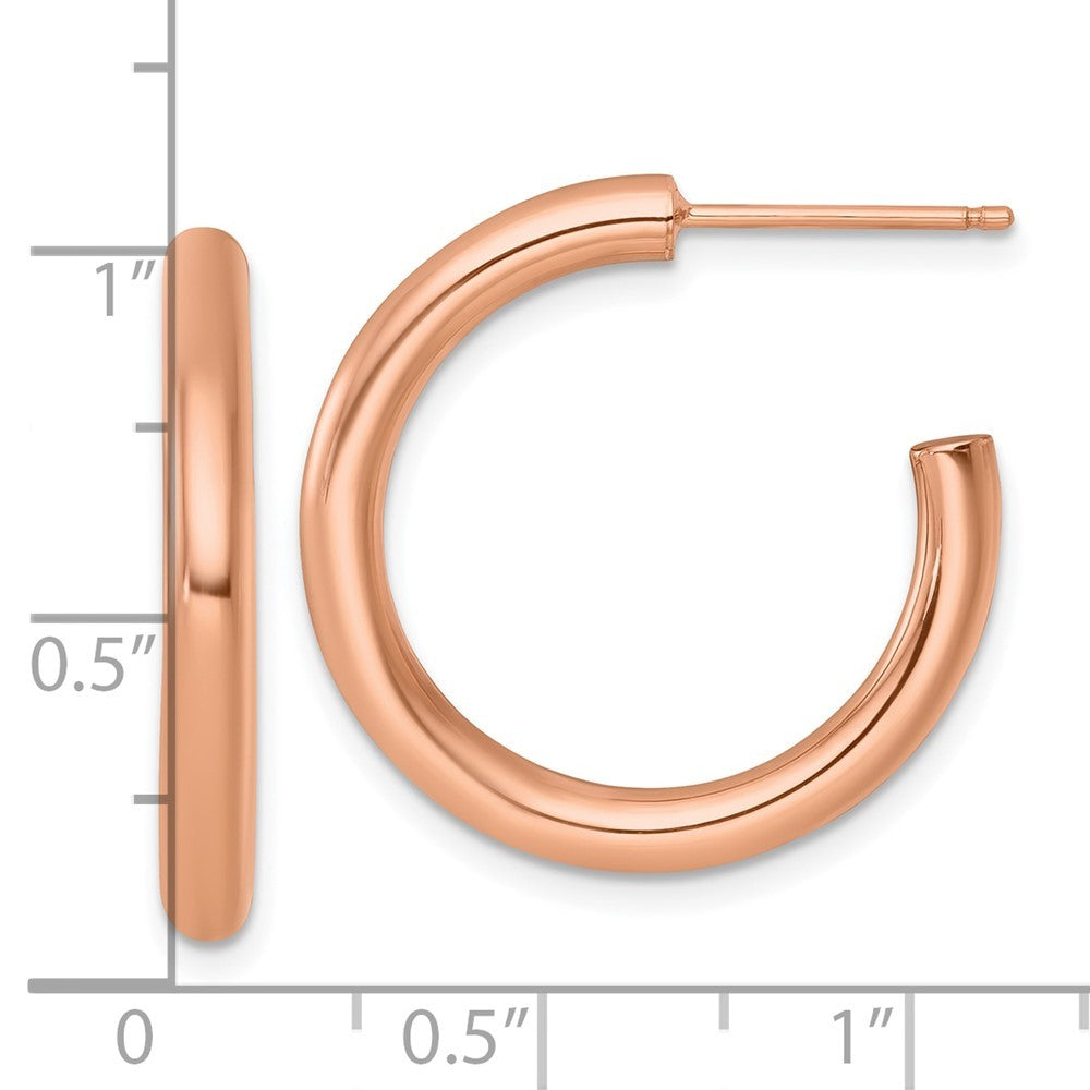 14k Yellow Gold Polished 3.0 x 25mm Tube C-Hoop Earrings