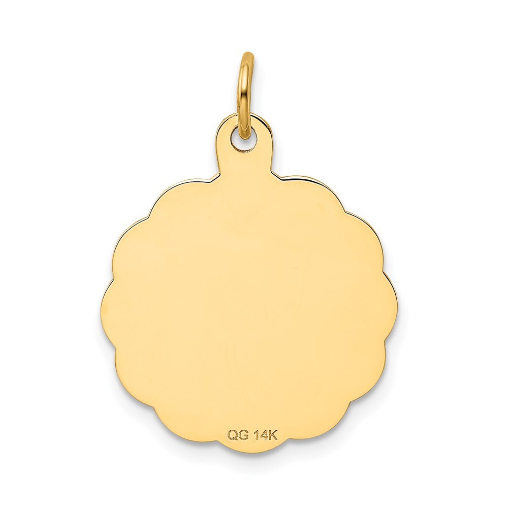 14k Yellow Gold Swimming Disc Charm Pendant for Women