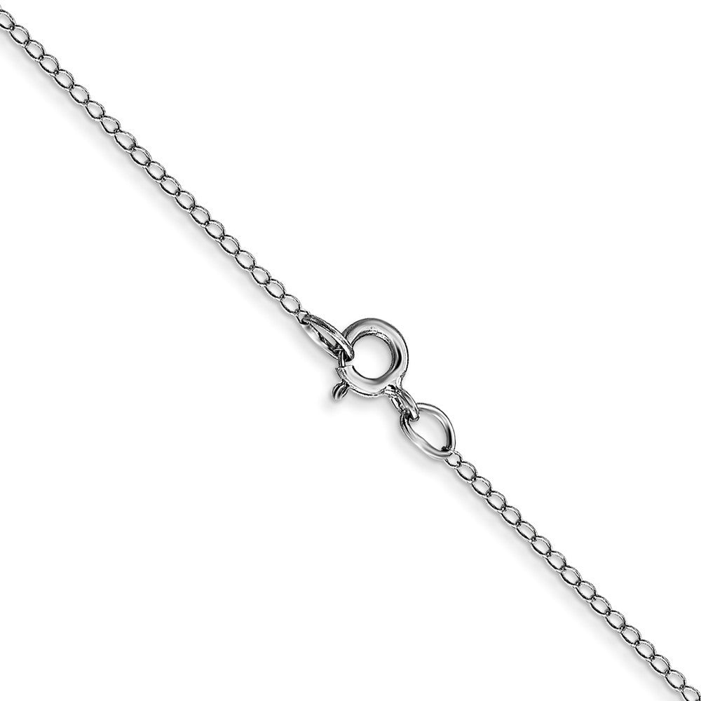 14K White Gold 24 inch Carded .42mm Curb with Spring Ring Clasp Chain Necklace