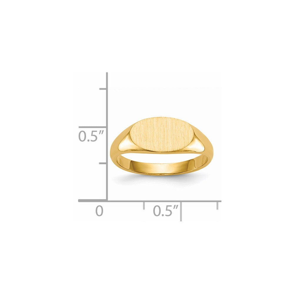 14K Yellow Gold 6.5x11.5mm Closed Back Signet Ring