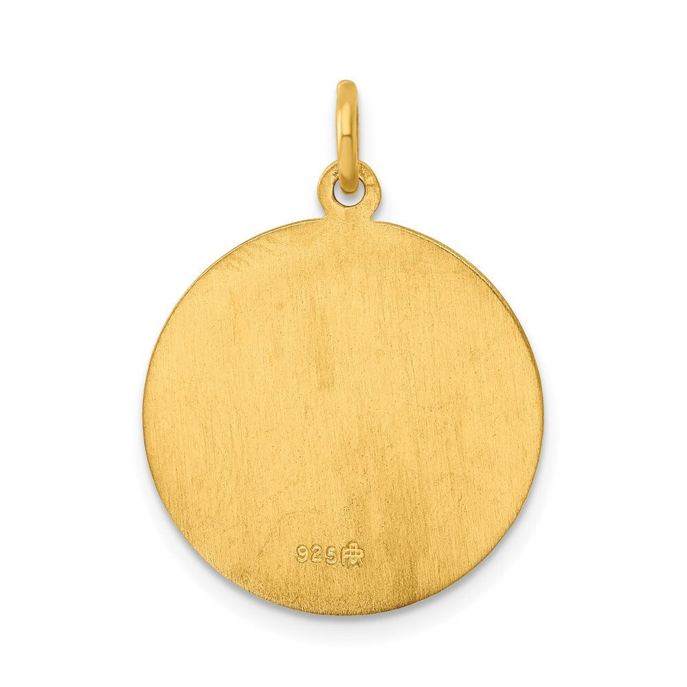 24k Gold-plated Sterling Silver St. Christopher Medal Pendant