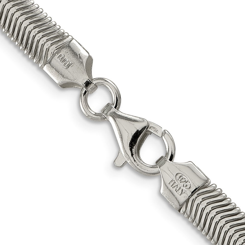 Sterling Silver 6.25mm Flat Oval Snake Chain Necklace