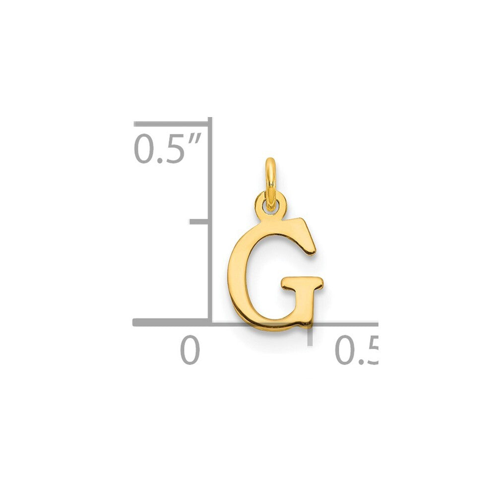 14k Yellow Gold Cutout Letter G Initial Pendant for Women