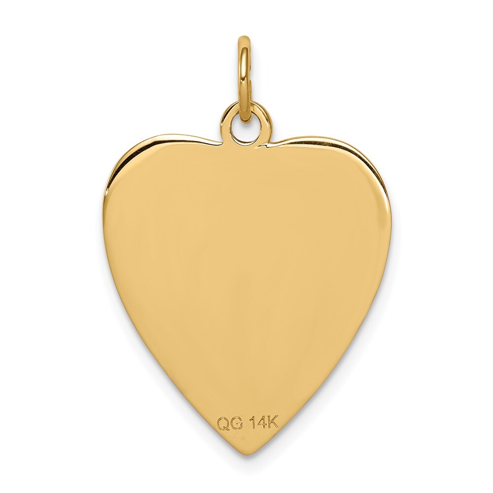 14k Yellow Gold Heart-Shaped Enameled Medical Jewelry Pendant for Women