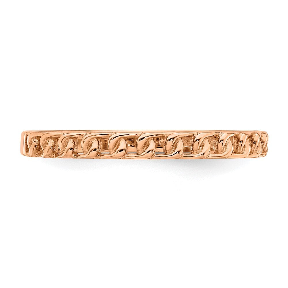 14K Rose Gold Link Design Ring Size 7