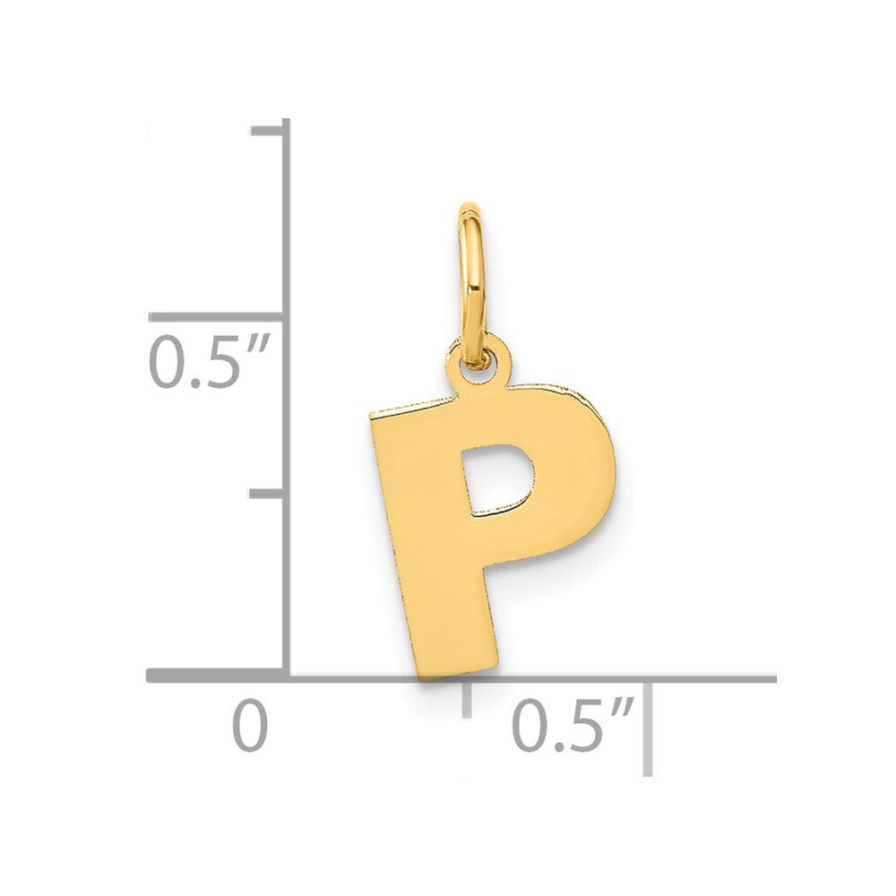 14k Yellow Gold Letter P Initial Pendant for Women