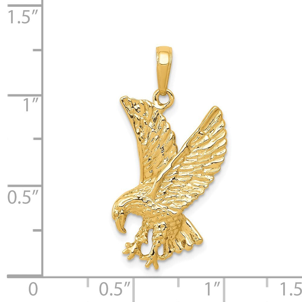 14k Yellow Gold Eagle Charm Pendant for Women