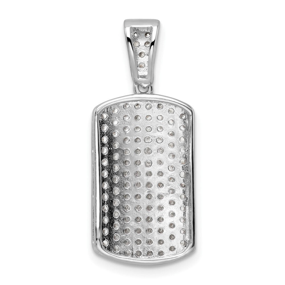 Sterling Silver Rhodium-plated Polished Cubic Zirconia Pendant