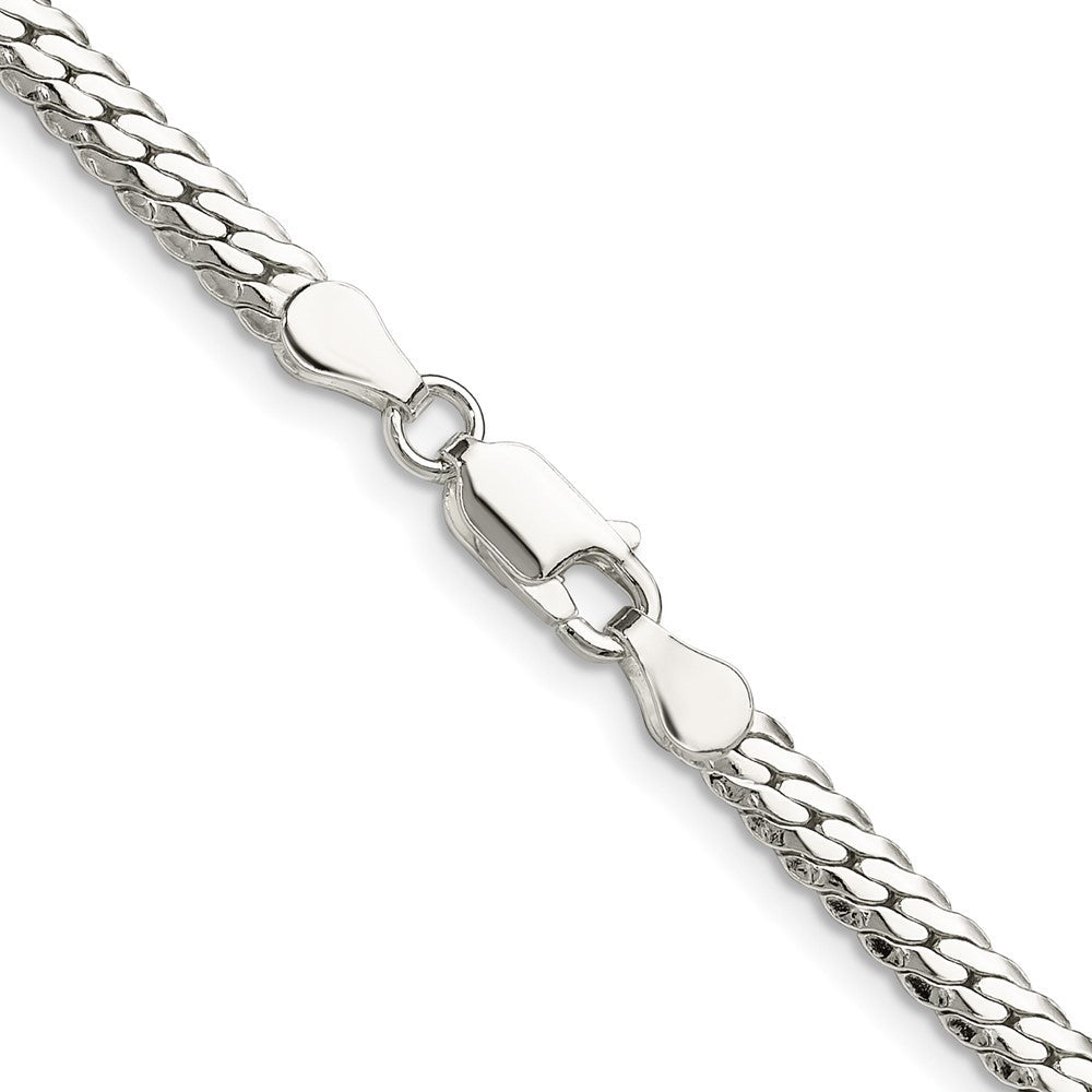 Sterling Silver Polished 4.1mm Double Oval Flat Chain Necklace