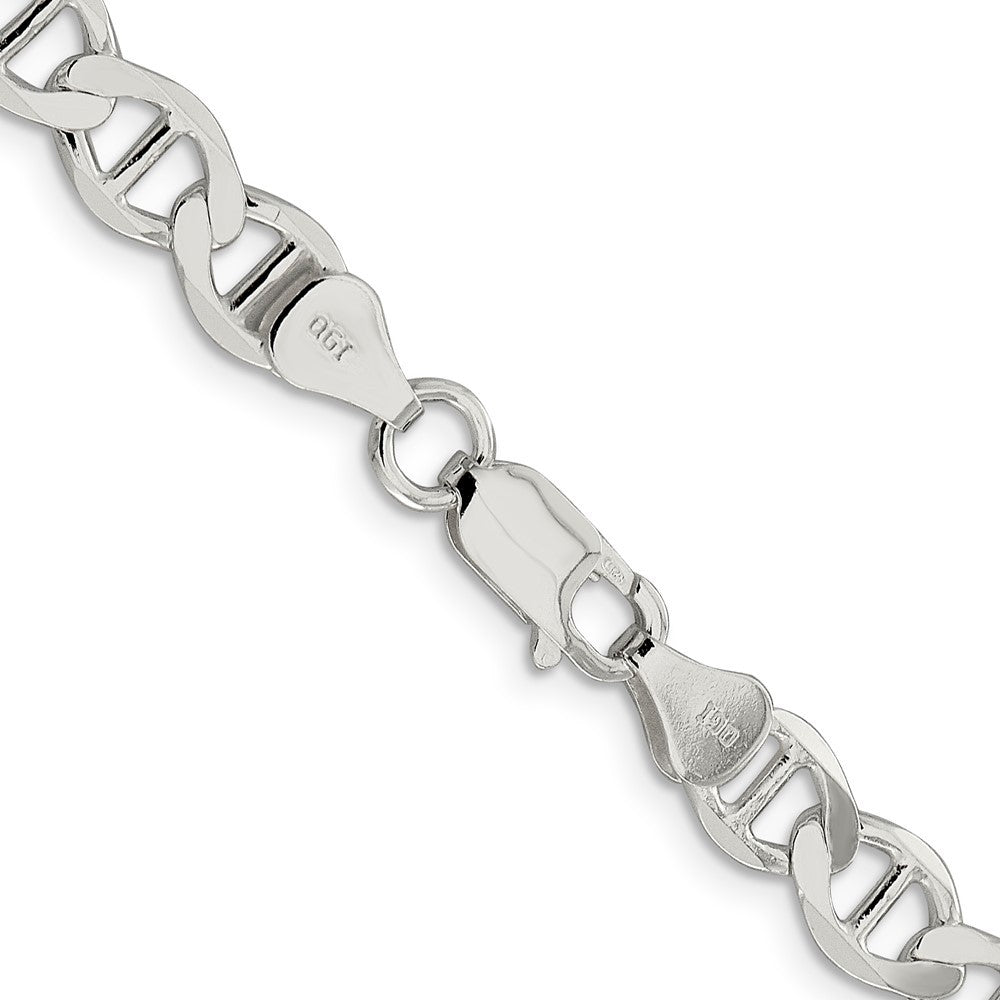 Sterling Silver 7.1mm Flat Anchor Chain Necklace