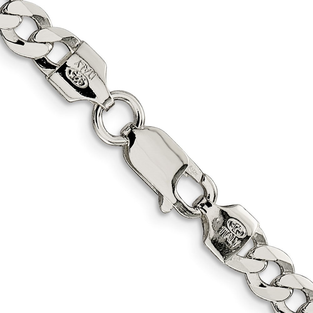 Sterling Silver 5.75mm Flat Curb Chain Necklace