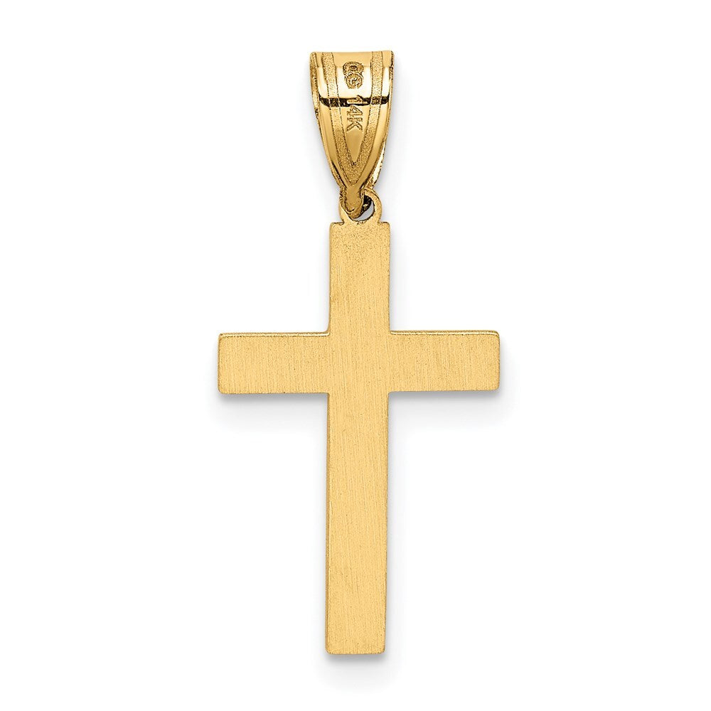 14k Yellow Gold Laser Designed Cross Pendant for Women