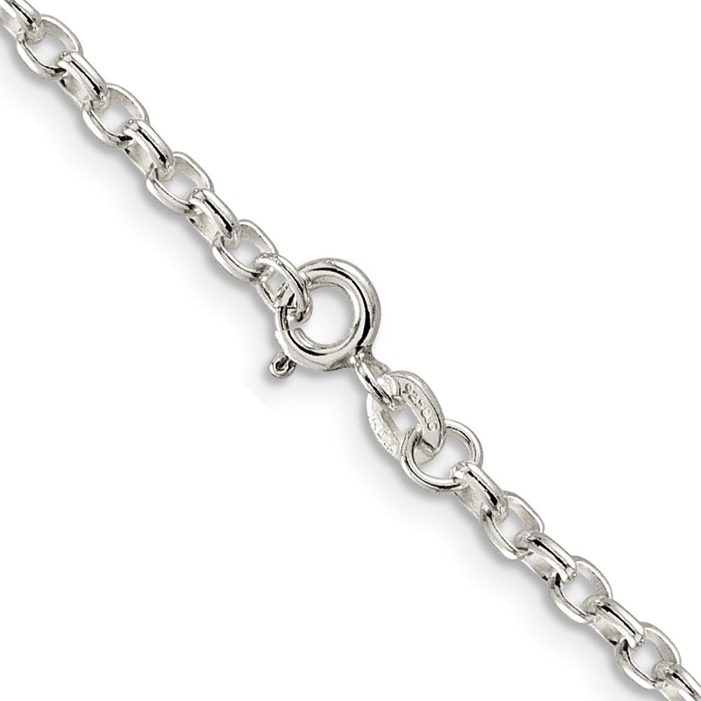 Sterling Silver 2.75mm Oval Fancy Rolo Chain Necklace