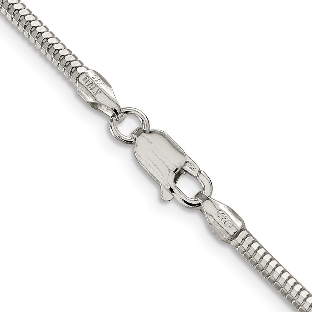 Sterling Silver 2.5mm Diamond-cut Snake Chain Necklace