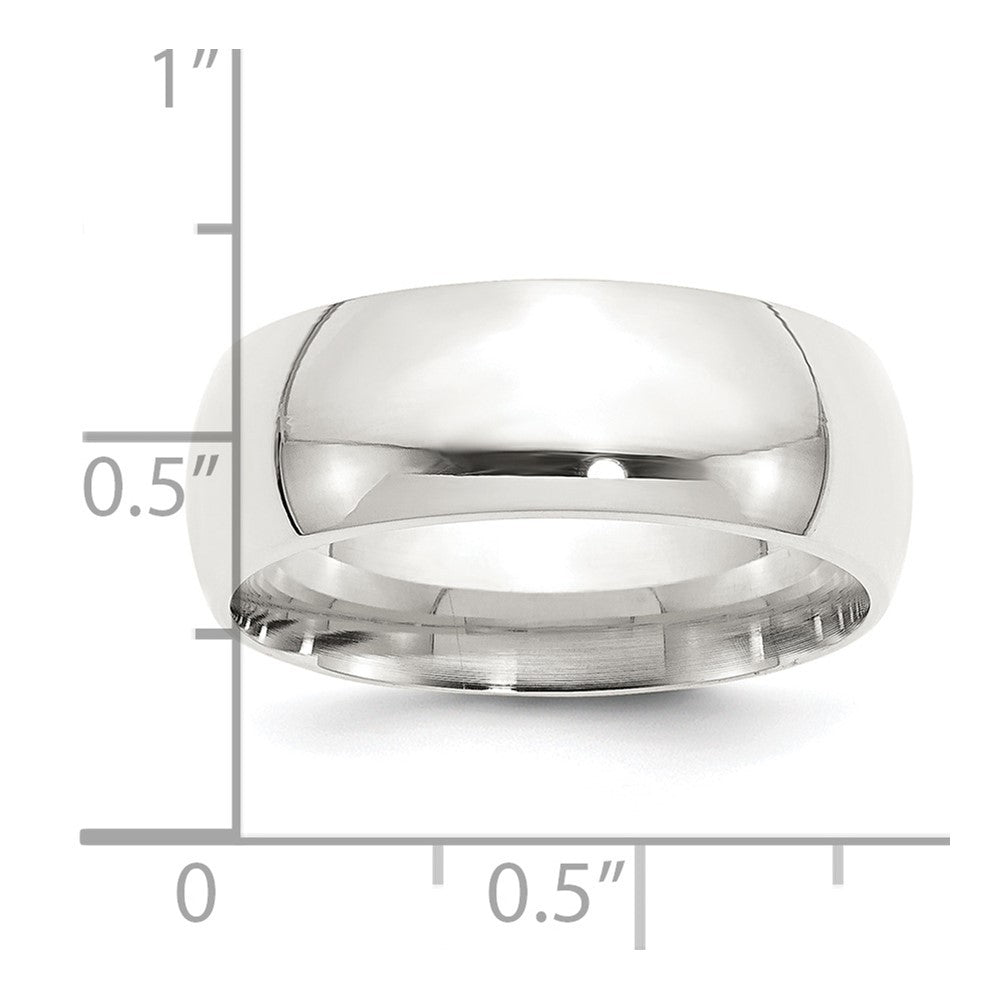 Sterling Silver 8mm Comfort Fit Size 9.5 Band Ring