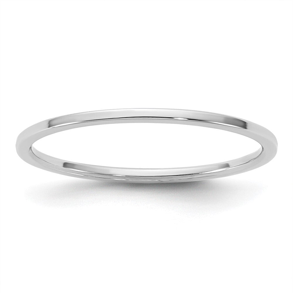 14k White Gold 1mm LTW Flat Band Size 8