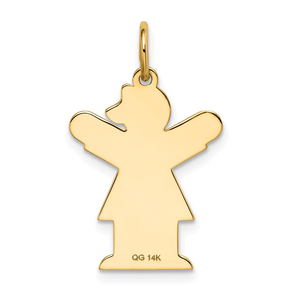 14k Yellow Gold Kid Charm Pendant for Women
