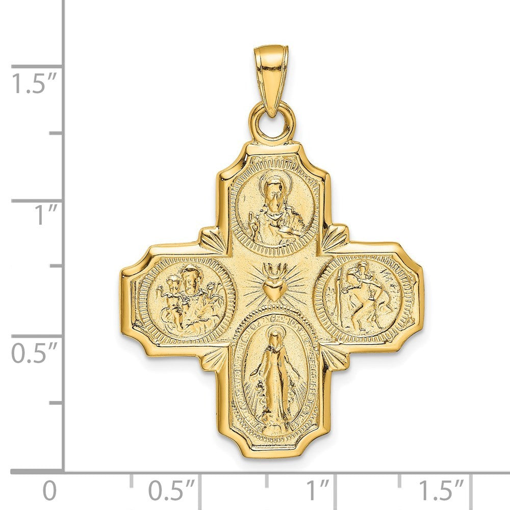 14k Yellow Gold Four-Way Medal Pendant