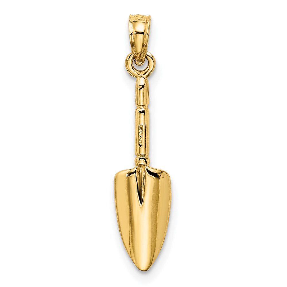 14k Yellow Gold 3-D Trowel Garden Tool Charm Pendant for Women