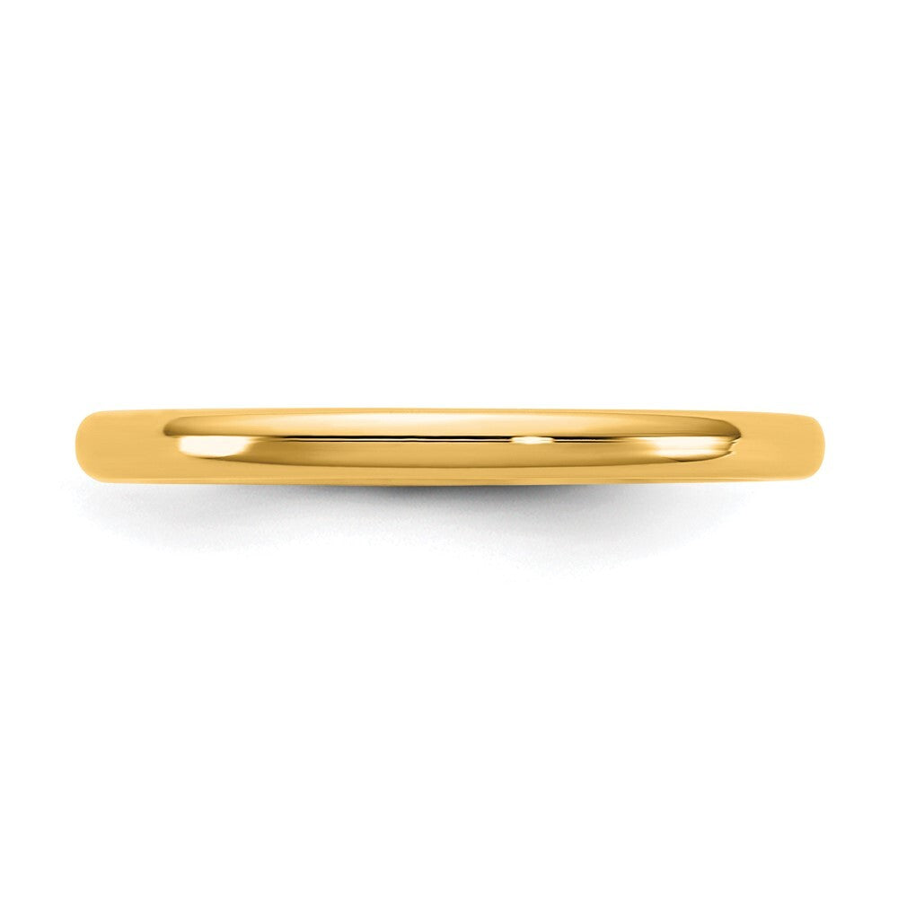 14K Yellow Gold 2mm European Comfort Fit Band Size 8