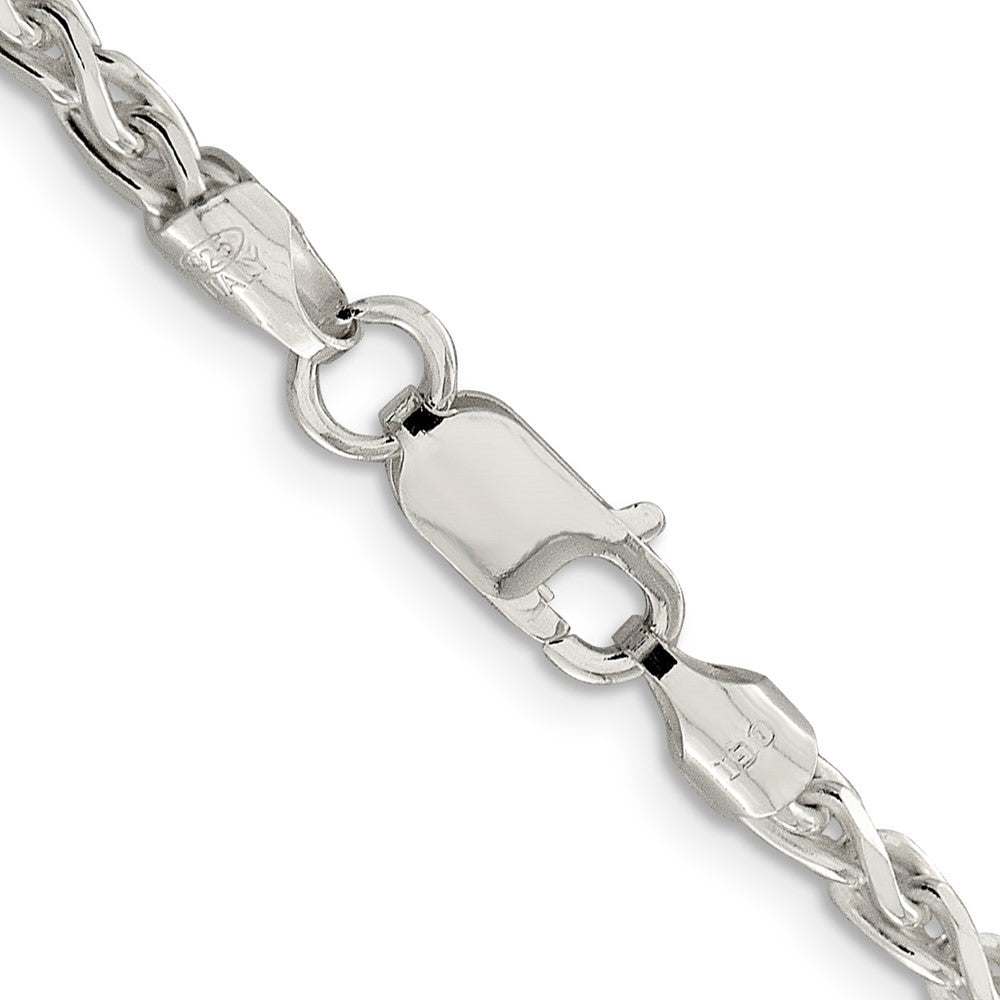 Sterling Silver 3.5mm Diamond-cut Spiga Chain Necklace