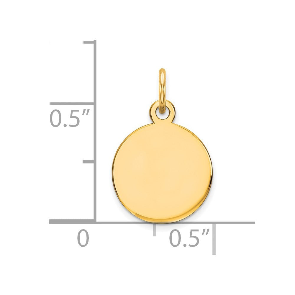14k Yellow Gold Round Disc Charm Pendant