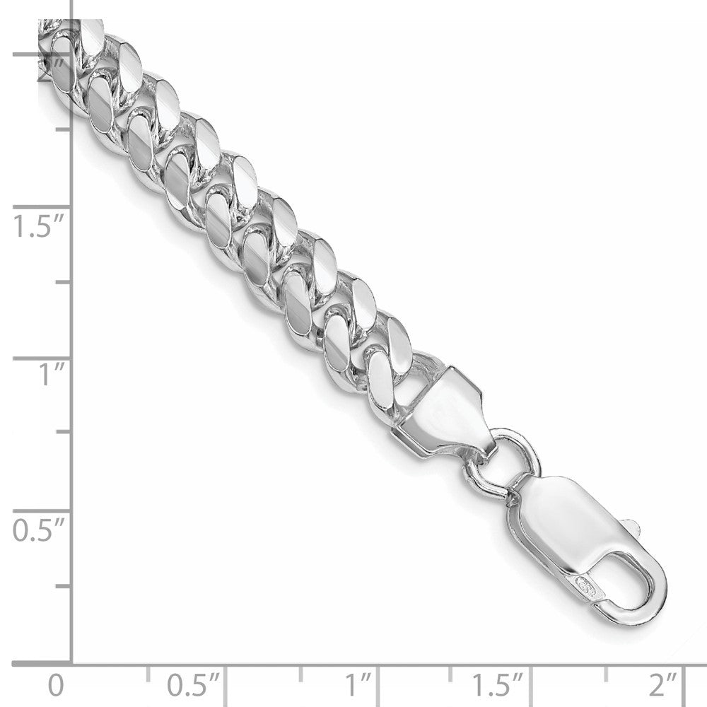 Sterling Silver Rhodium-plated 7.0mm Polished Domed Curb Chain Bracelet